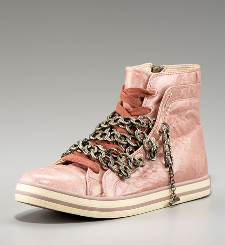 Blush Pink UES Chain High-Top Sneakers