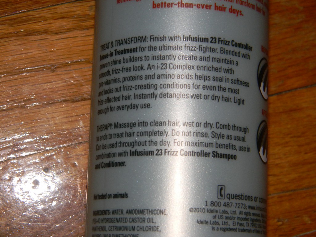 infusium 23 leave-in conditioner frizz control