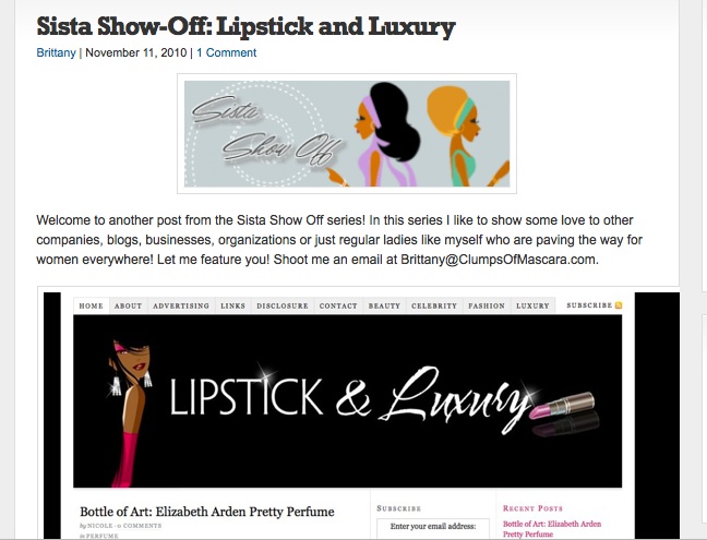 Lipstick and Luxury sista show off series on clumps of mascara