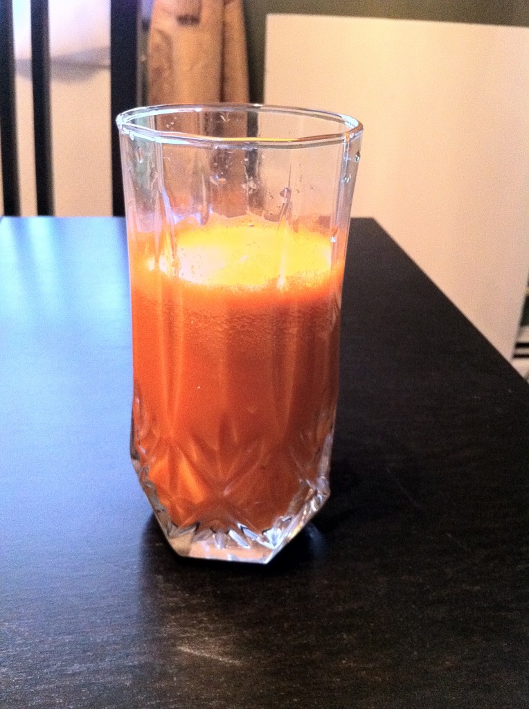 Raw organic carrot juice