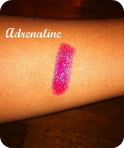 Urban Decay super-saturated high gloss lip color adrenaline swatch