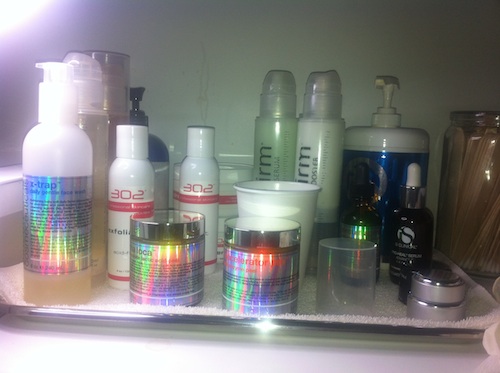 Skincare products used at Exhale Spa