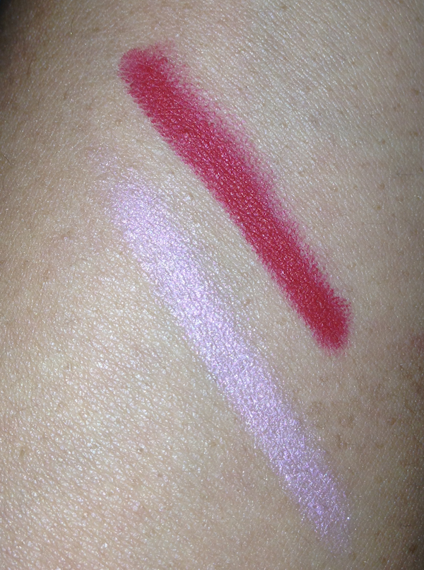 NARS Velvet Matte Lip Pencil Swatches in Paimpol and Mysterious Red